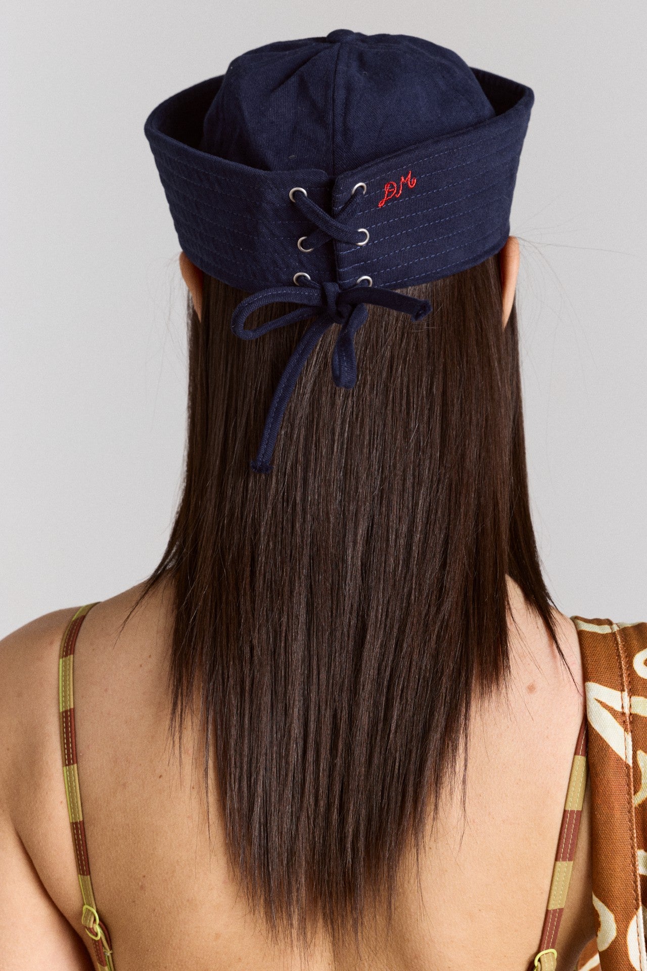 Damson Madder cotton sailor hat - navy