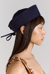 Damson Madder cotton sailor hat - navy