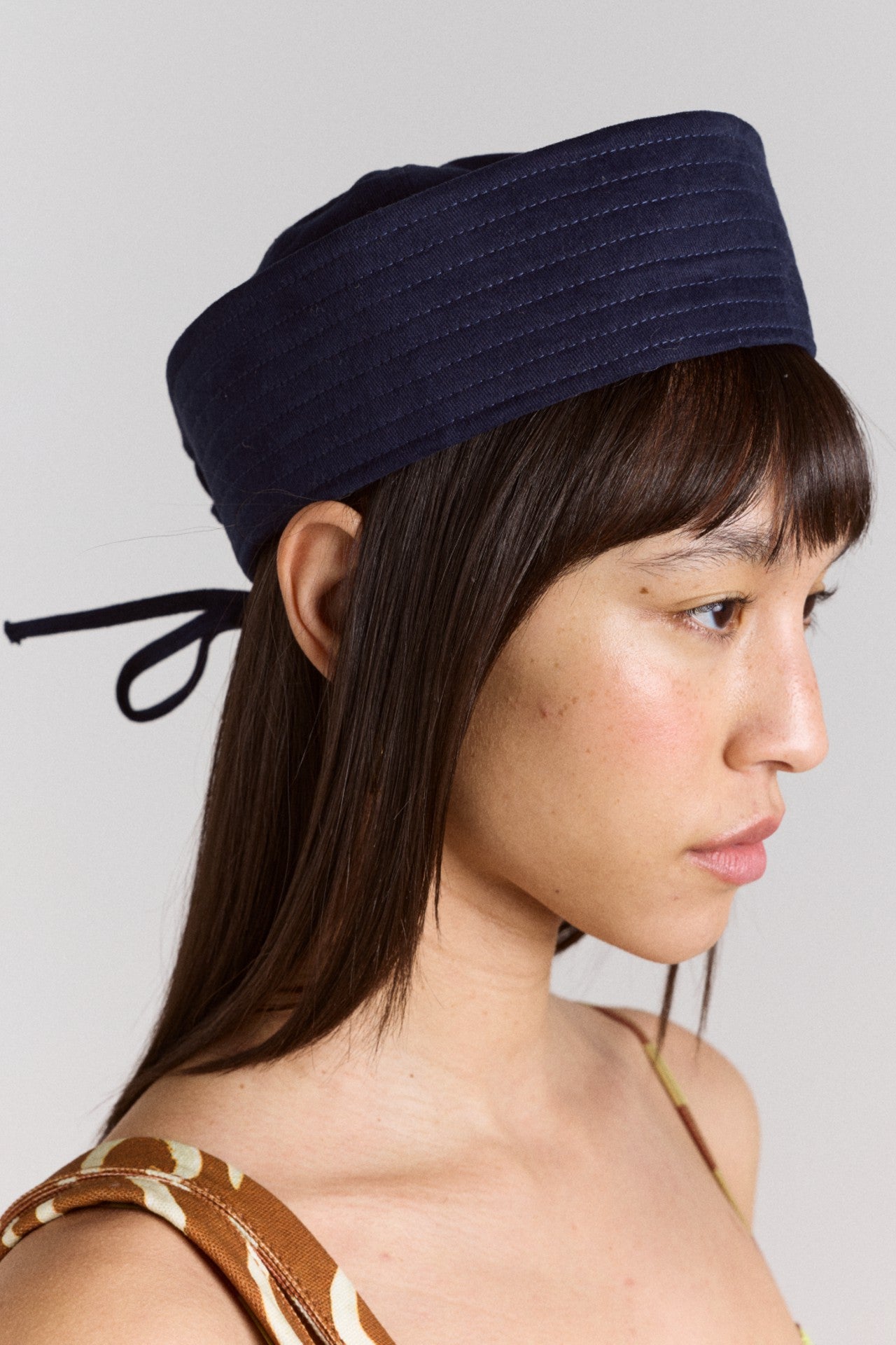 Damson Madder cotton sailor hat - navy