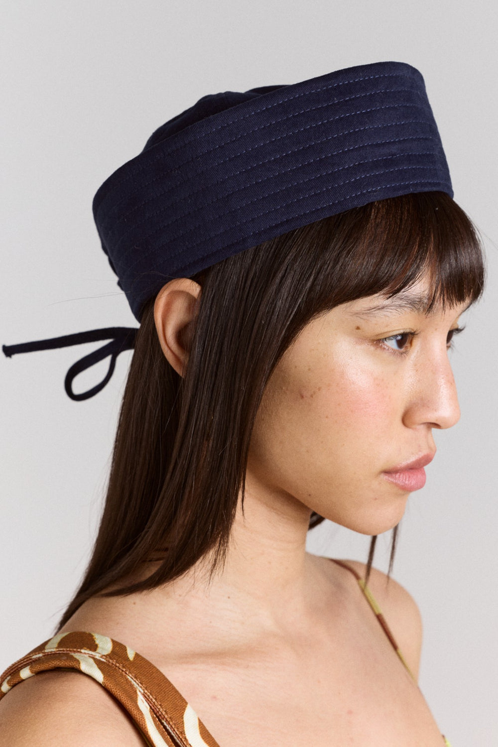 Damson Madder cotton sailor hat - navy