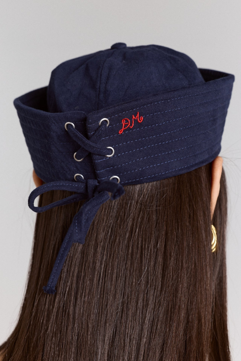 Damson Madder cotton sailor hat - navy