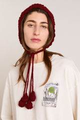 Damson Madder crochet bonnet - burgundy