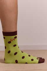 Damson Madder calf length 2 pack socks - choc & avocado