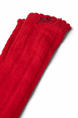 Damson Madder knee high pointelle socks - red
