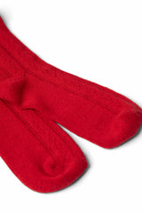 Damson Madder knee high pointelle socks - red