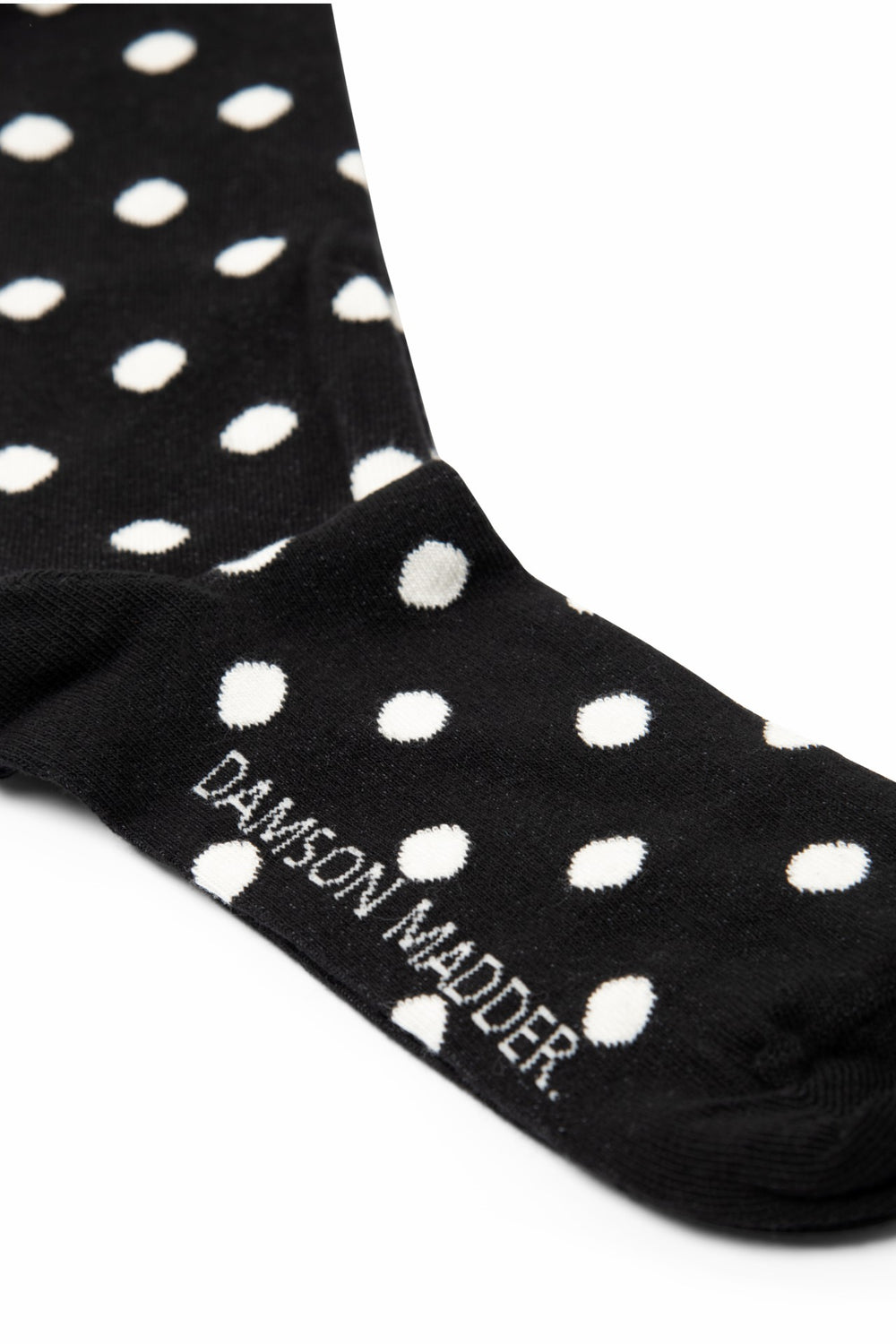Damson Madder knee high polka dot socks - black & cream