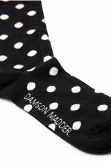 Damson Madder knee high polka dot socks - black & cream