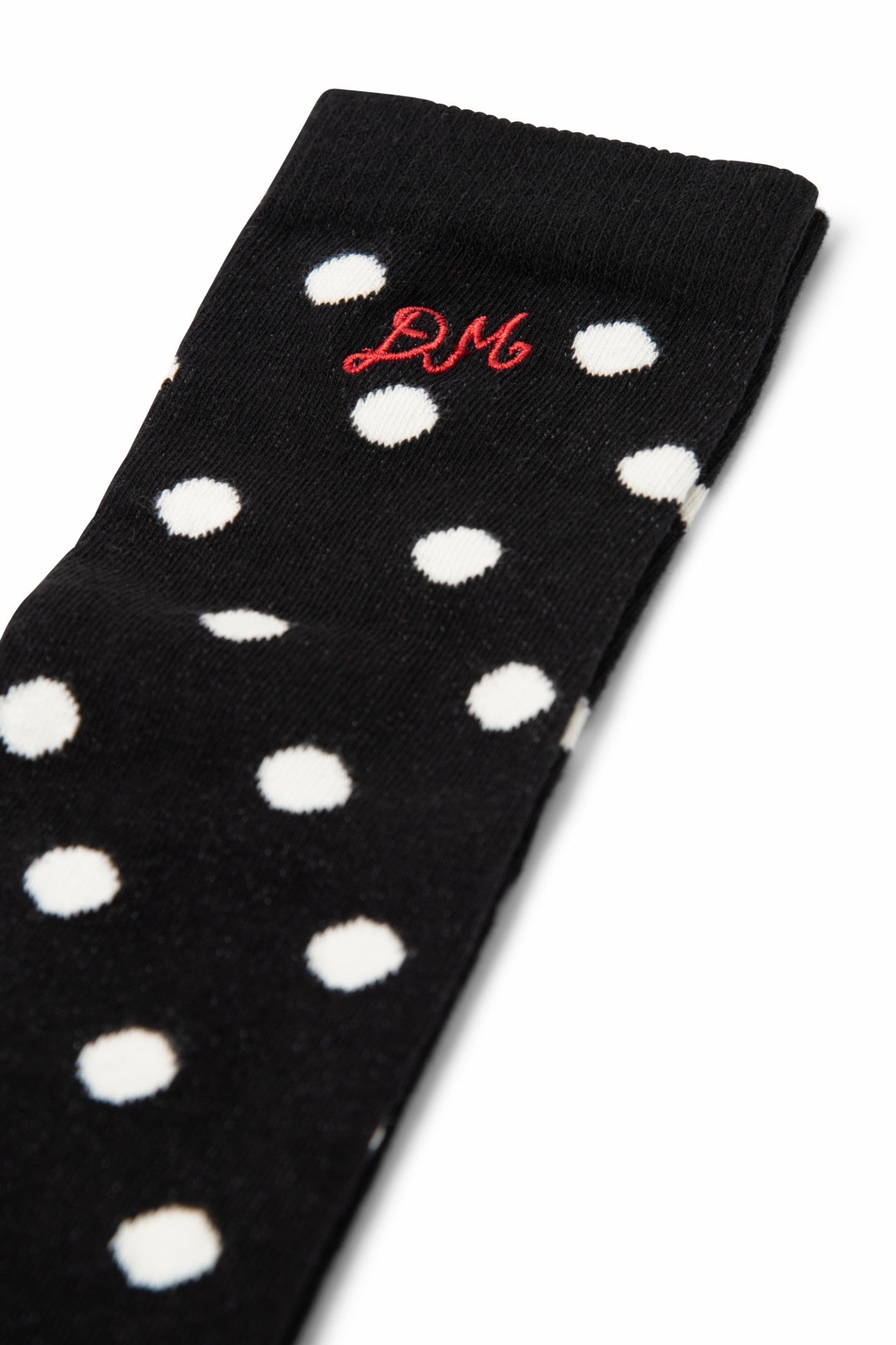 Damson Madder knee high polka dot socks - black & cream