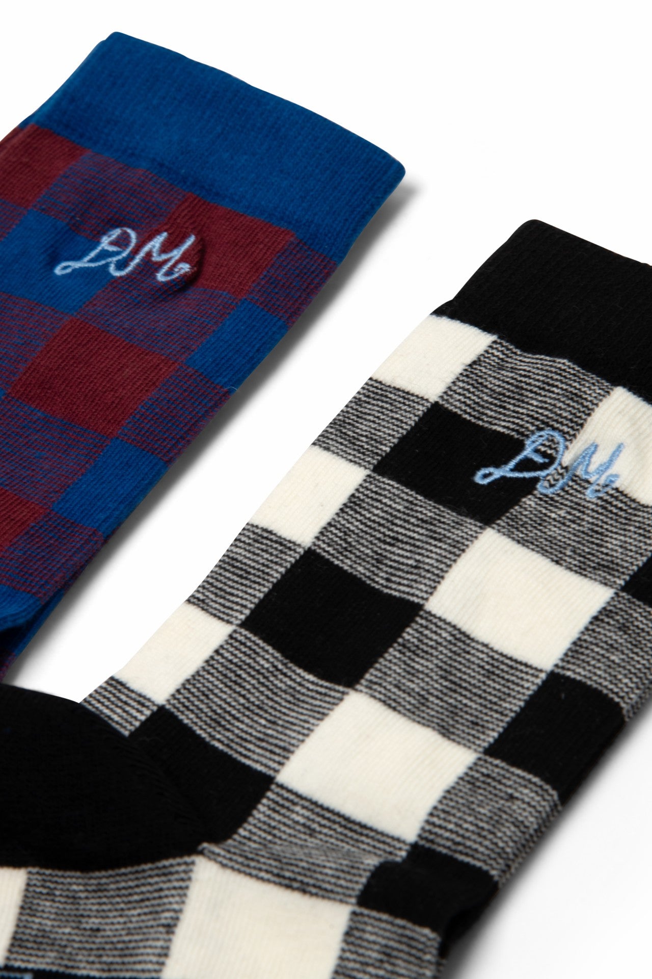 Damson Madder gingham calf length 2 pack socks - multi