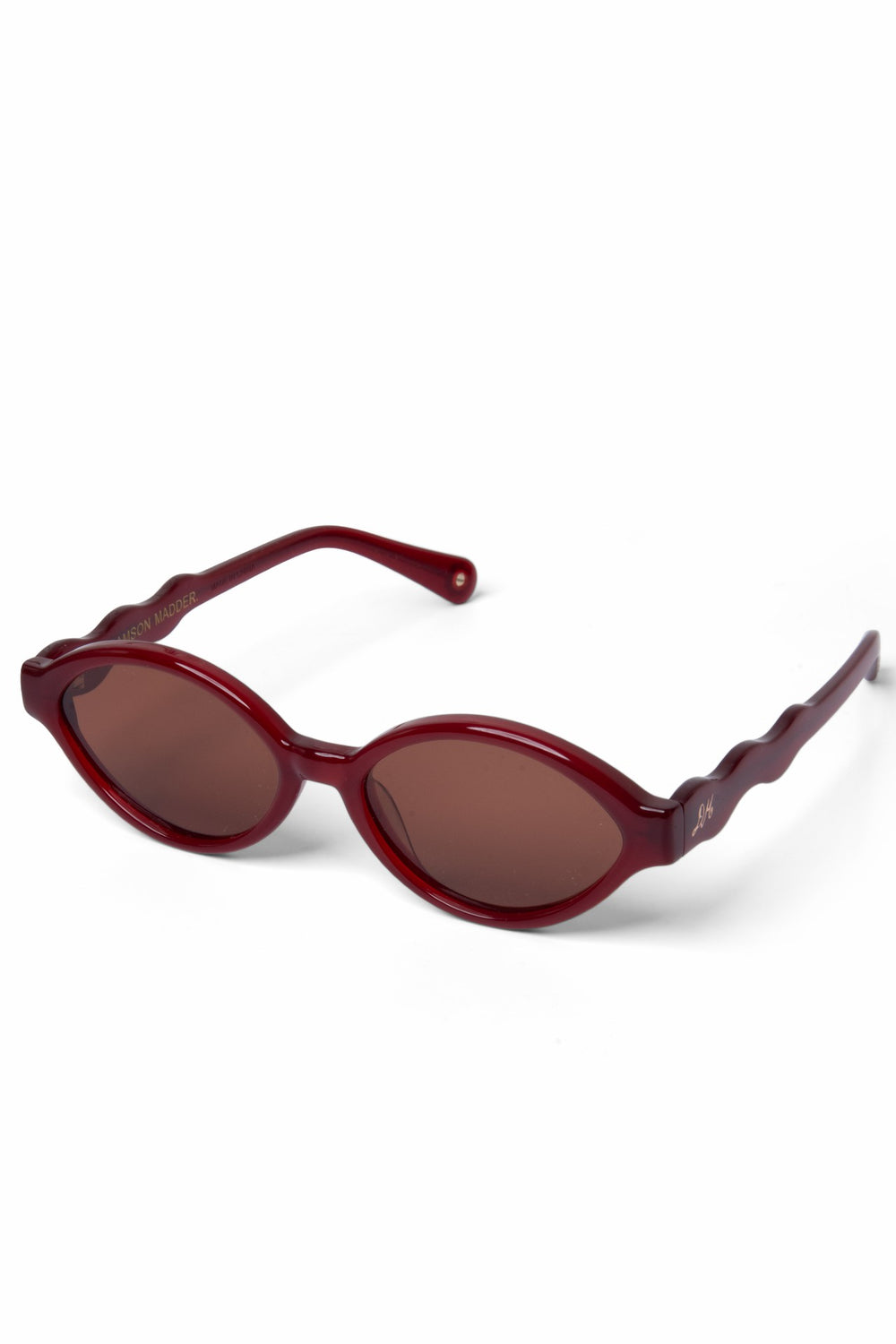 Damson Madder wavey temple sunglasses - crystal red