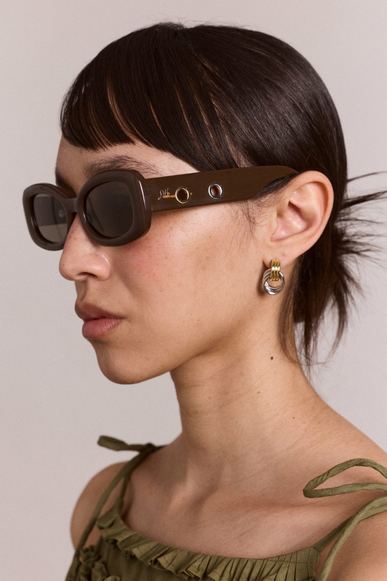 Damson Madder faye eyelet sunglasses - chocolate