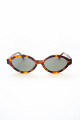 Damson Madder slim oval sunglasses with wavy temple in tort