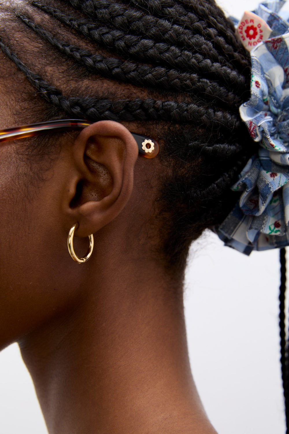 Damson Madder slim oval sunglasses with wavy temple in tort