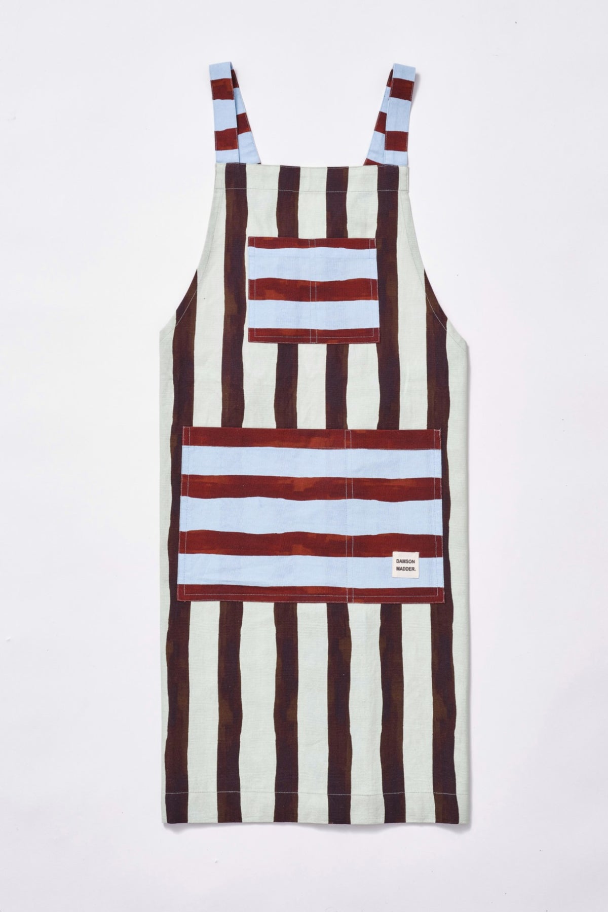 Damson Madder apron - mixed stripe