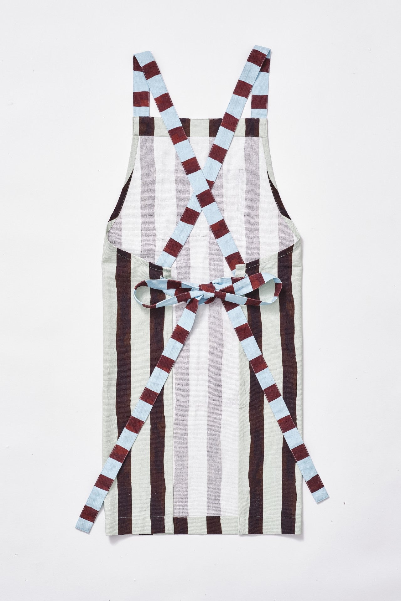 Damson Madder apron - mixed stripe