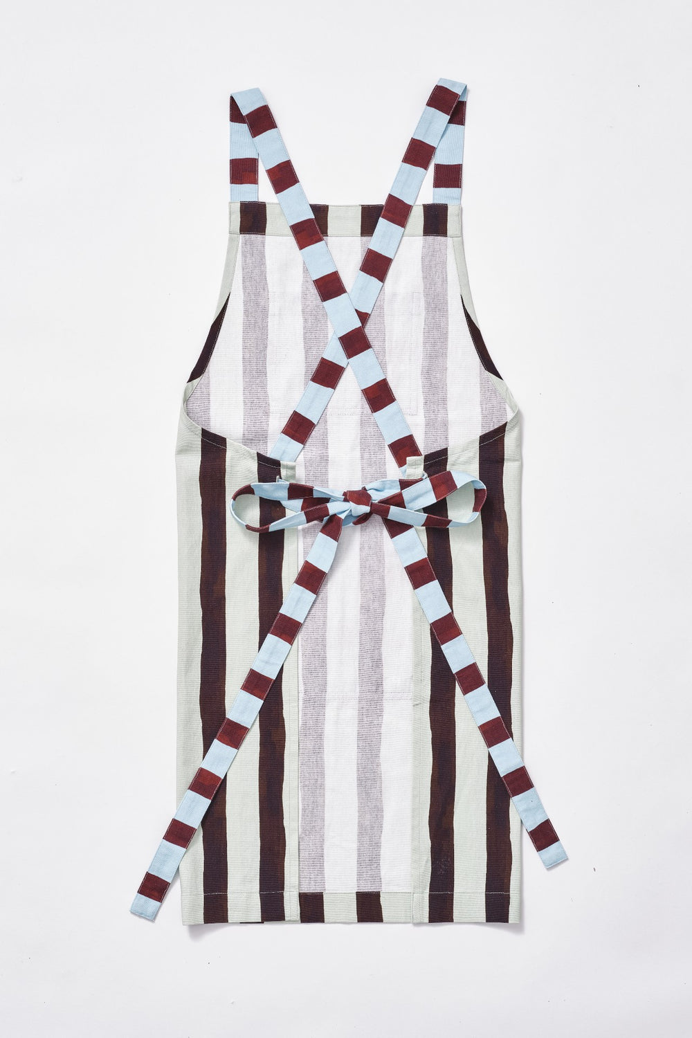 Damson Madder apron - mixed stripe
