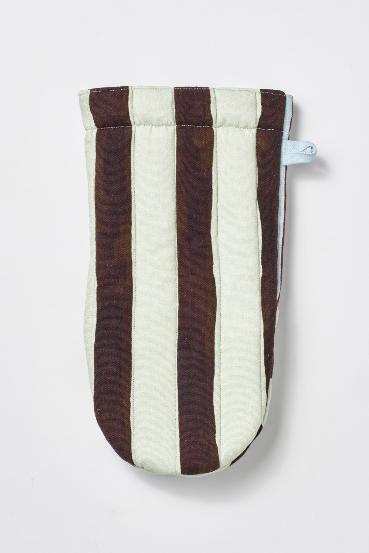 Damson Madder single oven glove - mixed stripe
