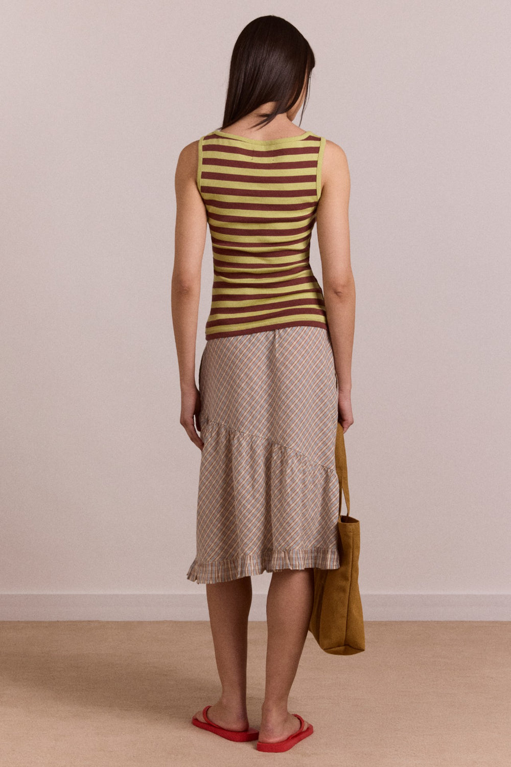 Damson Madder avielle tank - green stripe