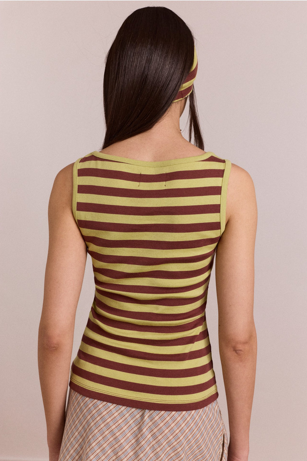 Damson Madder avielle tank - green stripe