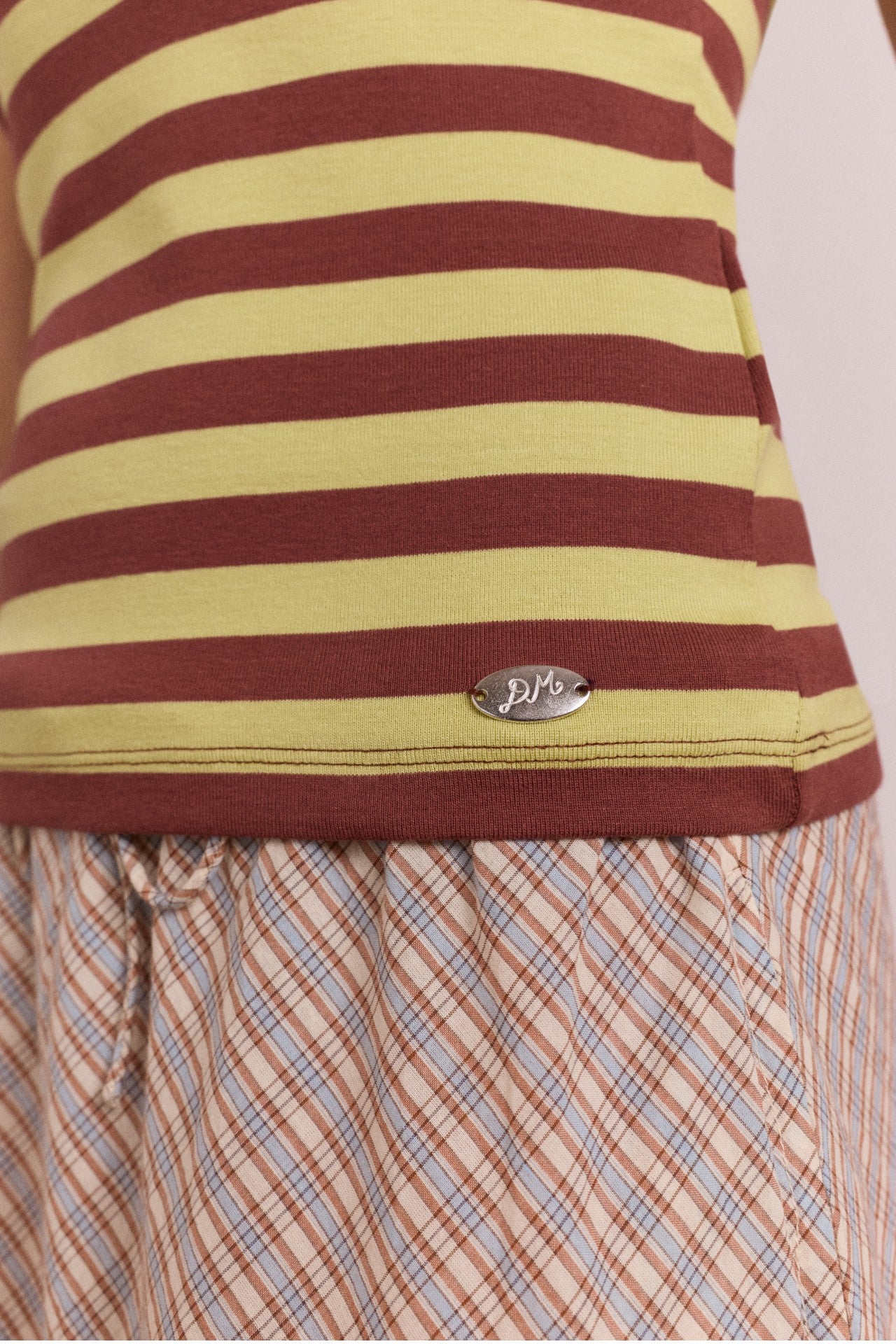 Damson Madder avielle tank - green stripe