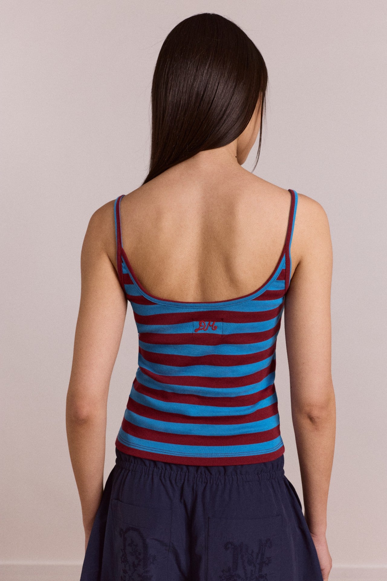 Damson Madder avielle double layer top - blue stripe