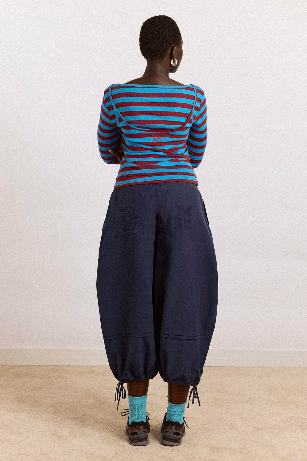 Damson Madder avielle double layer top - blue stripe