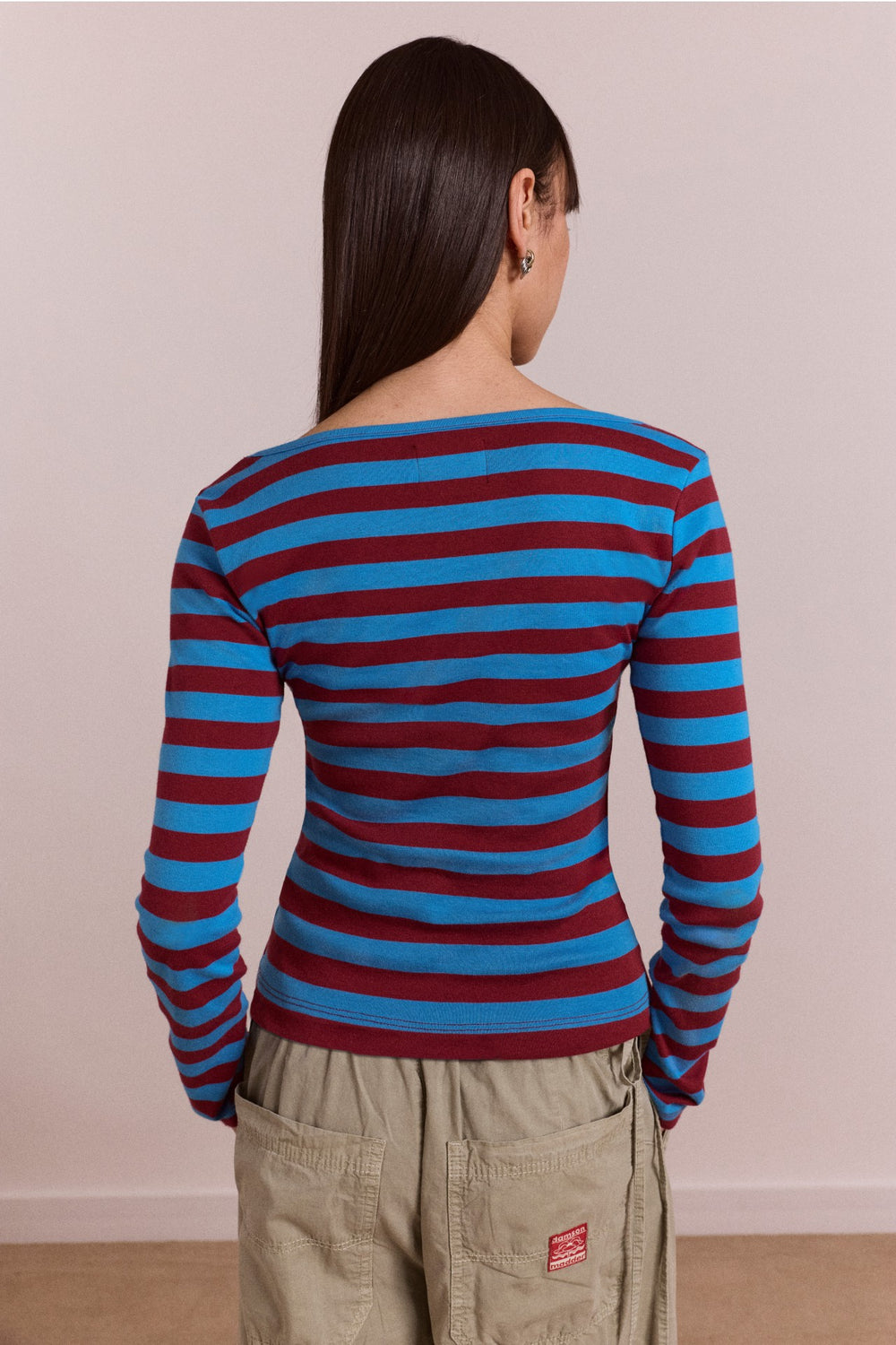 Damson Madder avielle double layer top - blue stripe