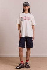 Damson Madder slow life crossword graphic tee - ecru