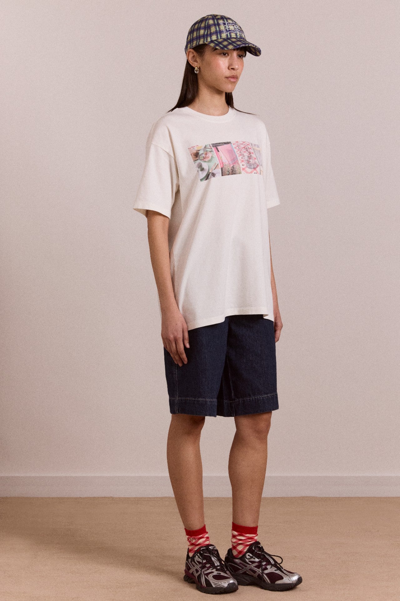 Damson Madder slow life crossword graphic tee - ecru