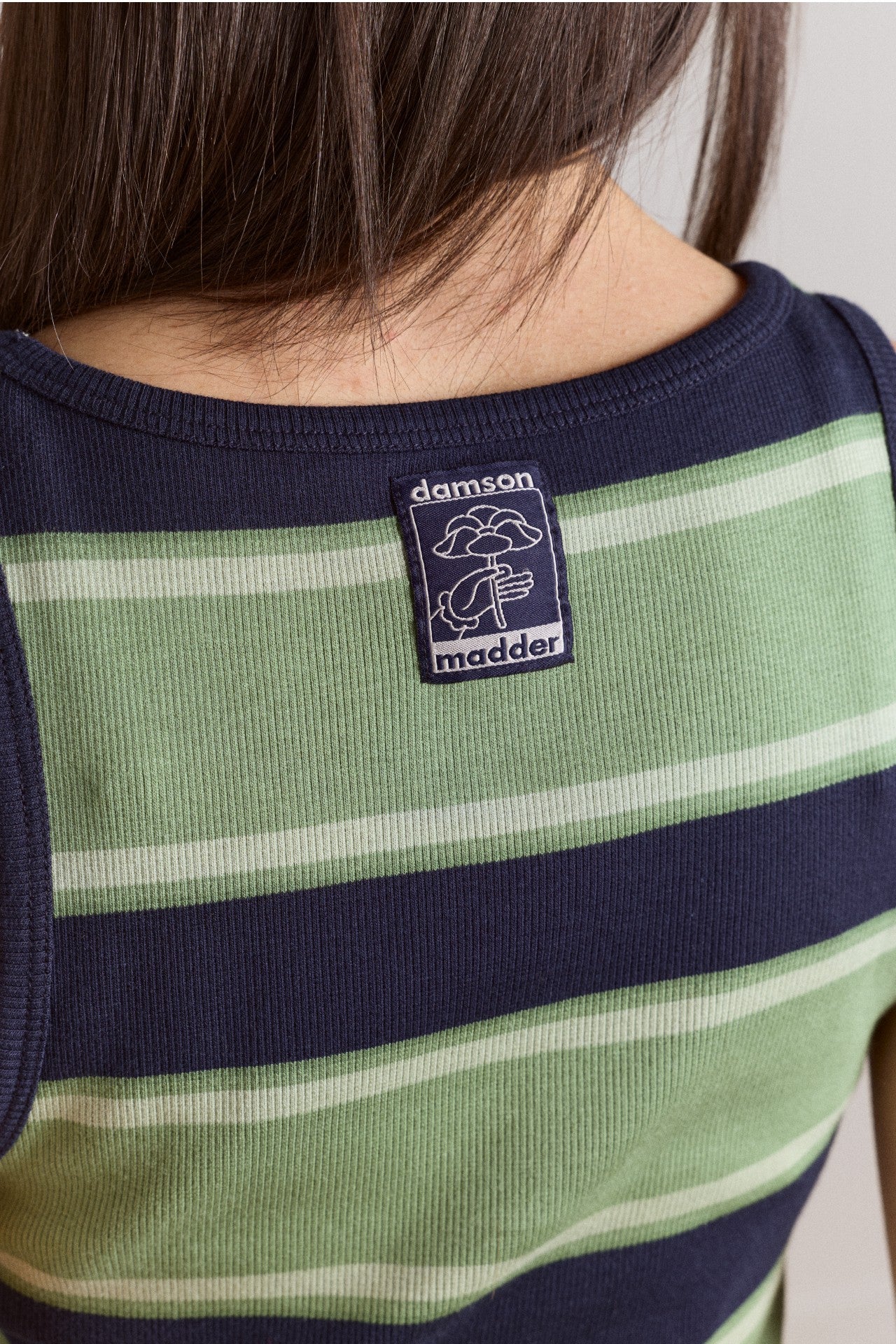 Damson Madder manon layered 2 in 1 top - green stripe
