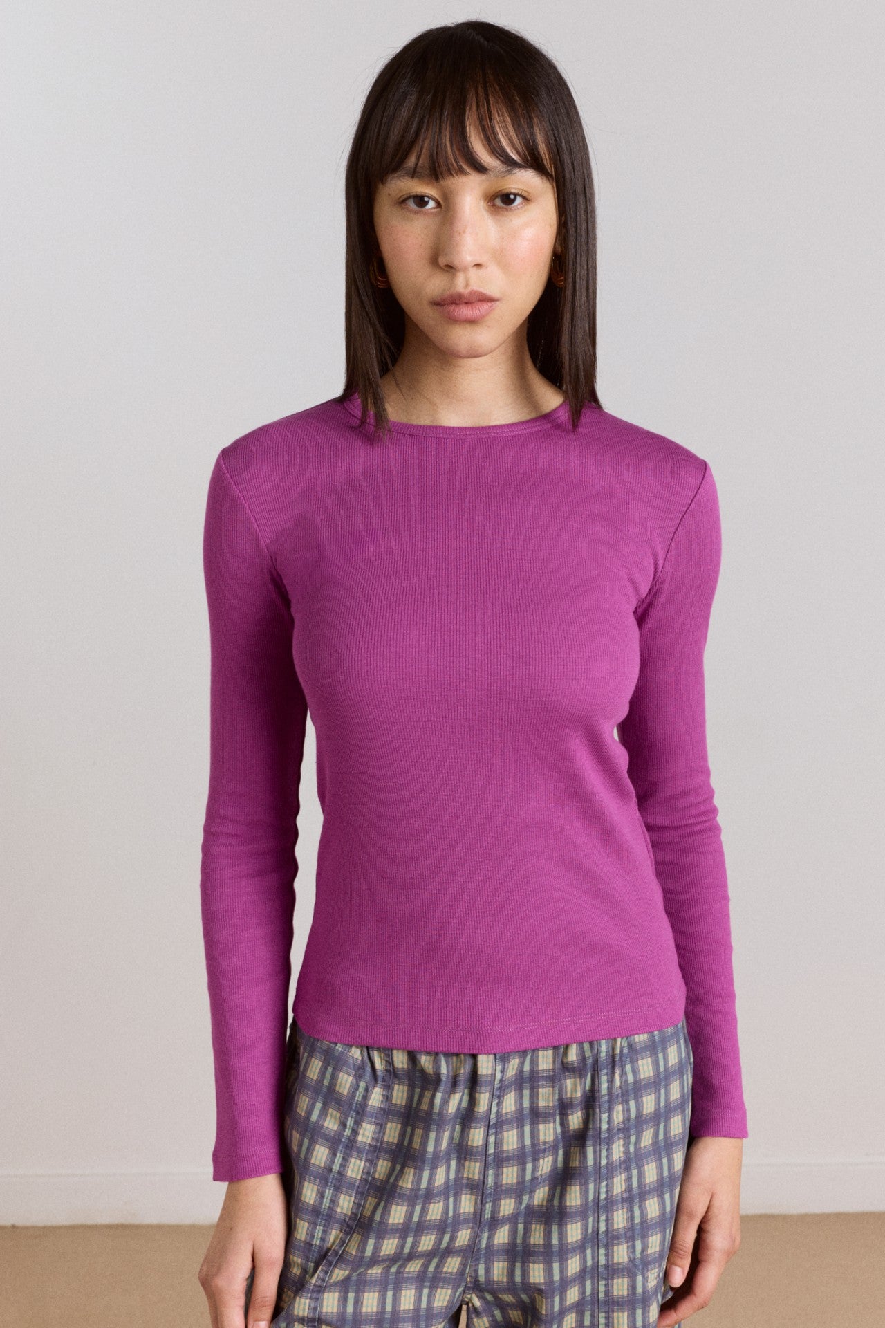 Damson Madder manon layered 2 in 1 top - choc/magenta