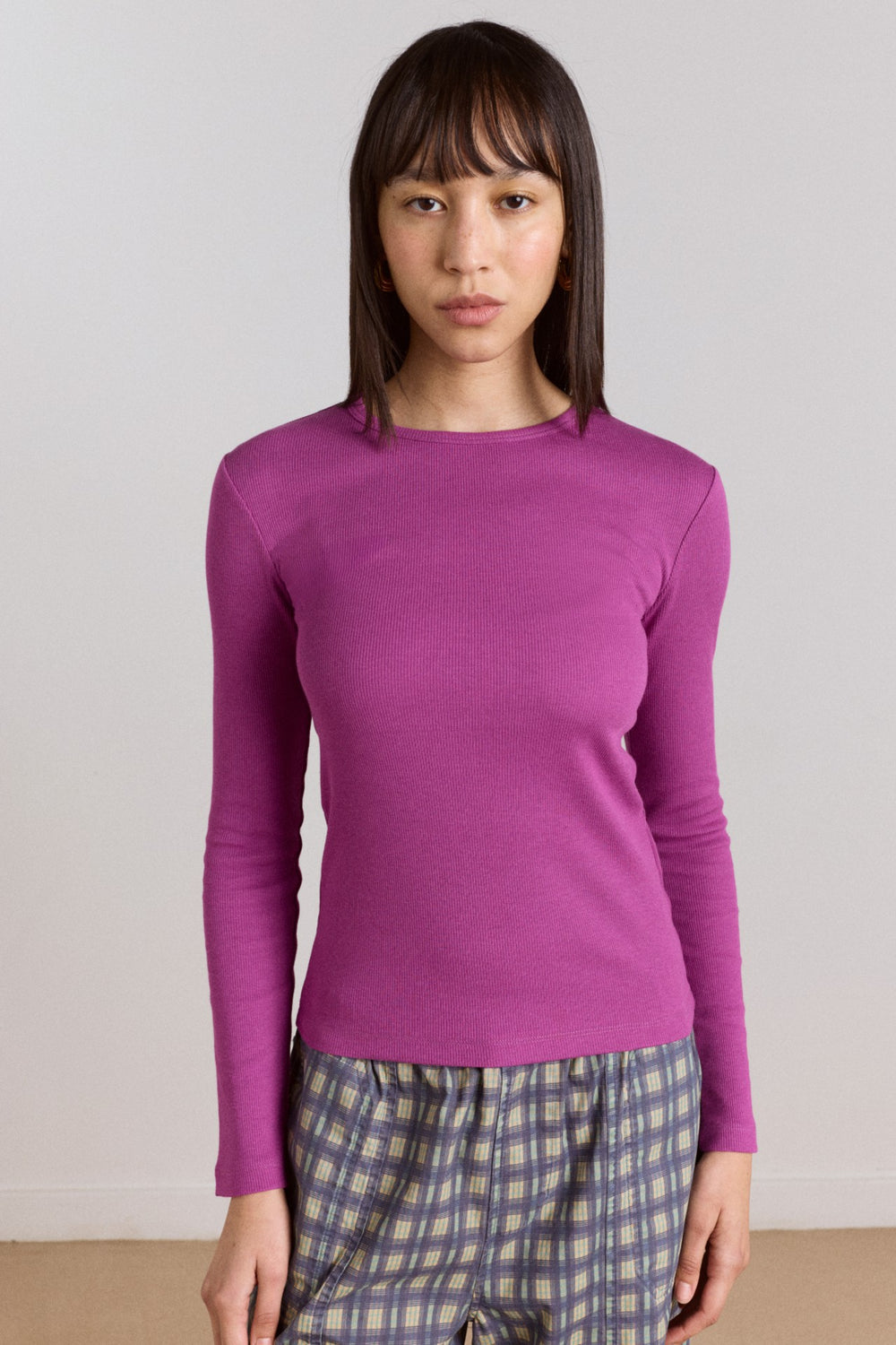 Damson Madder manon layered 2 in 1 top - choc/magenta