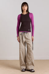 Damson Madder manon layered 2 in 1 top - choc/magenta