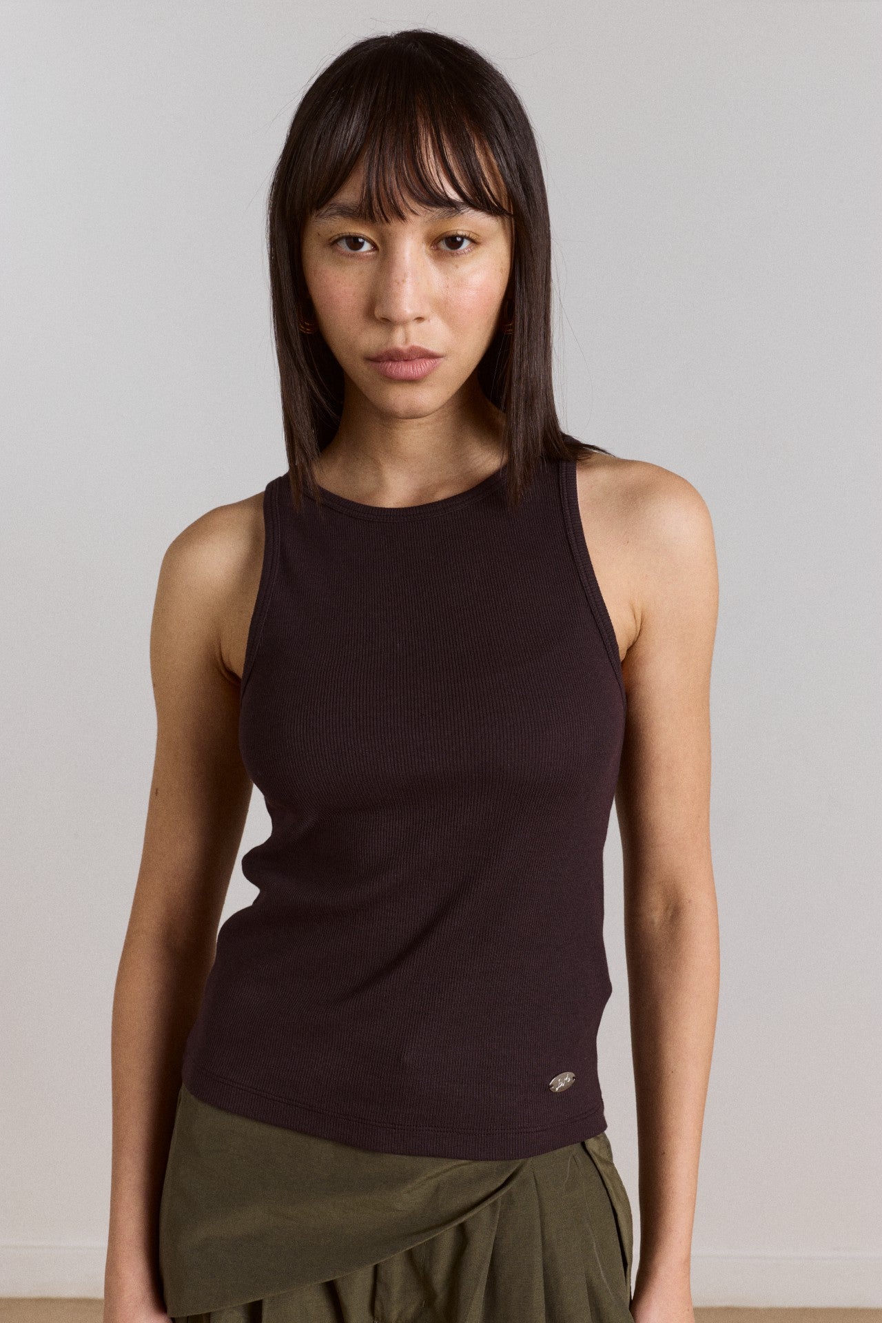 Damson Madder manon layered 2 in 1 top - choc/magenta