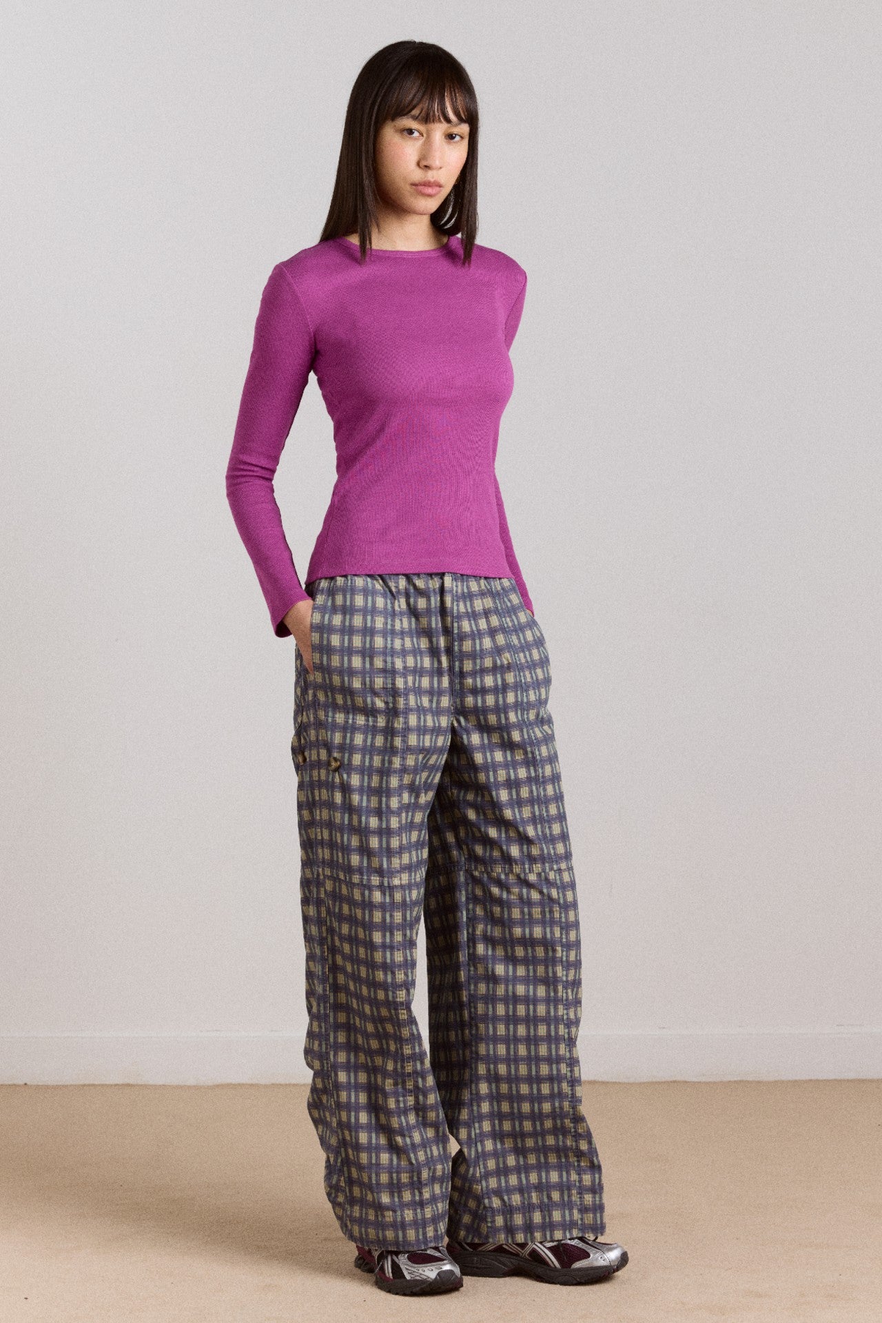 Damson Madder manon layered 2 in 1 top - choc/magenta