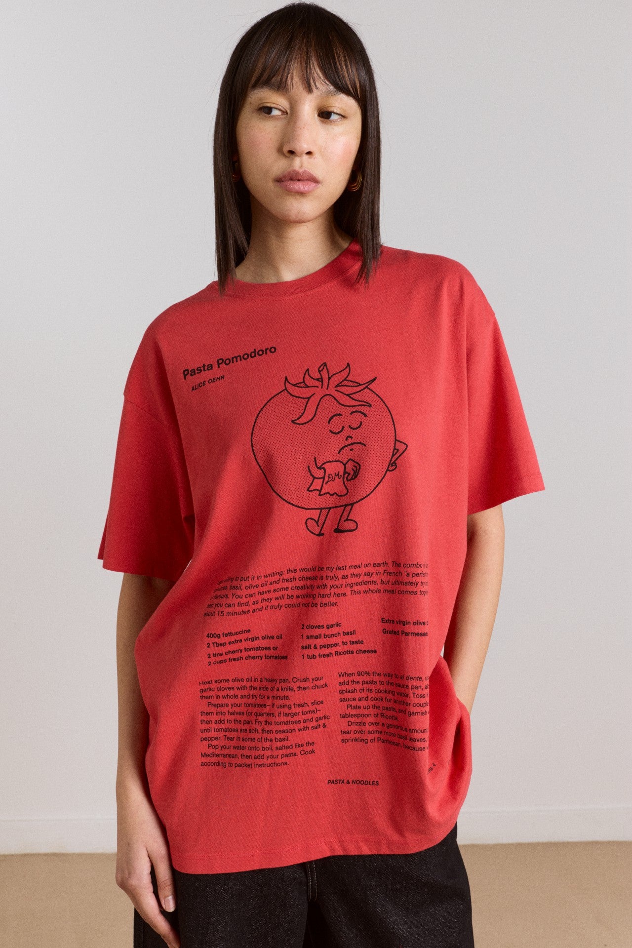 Damson Madder recipe with friends graphic tee - red