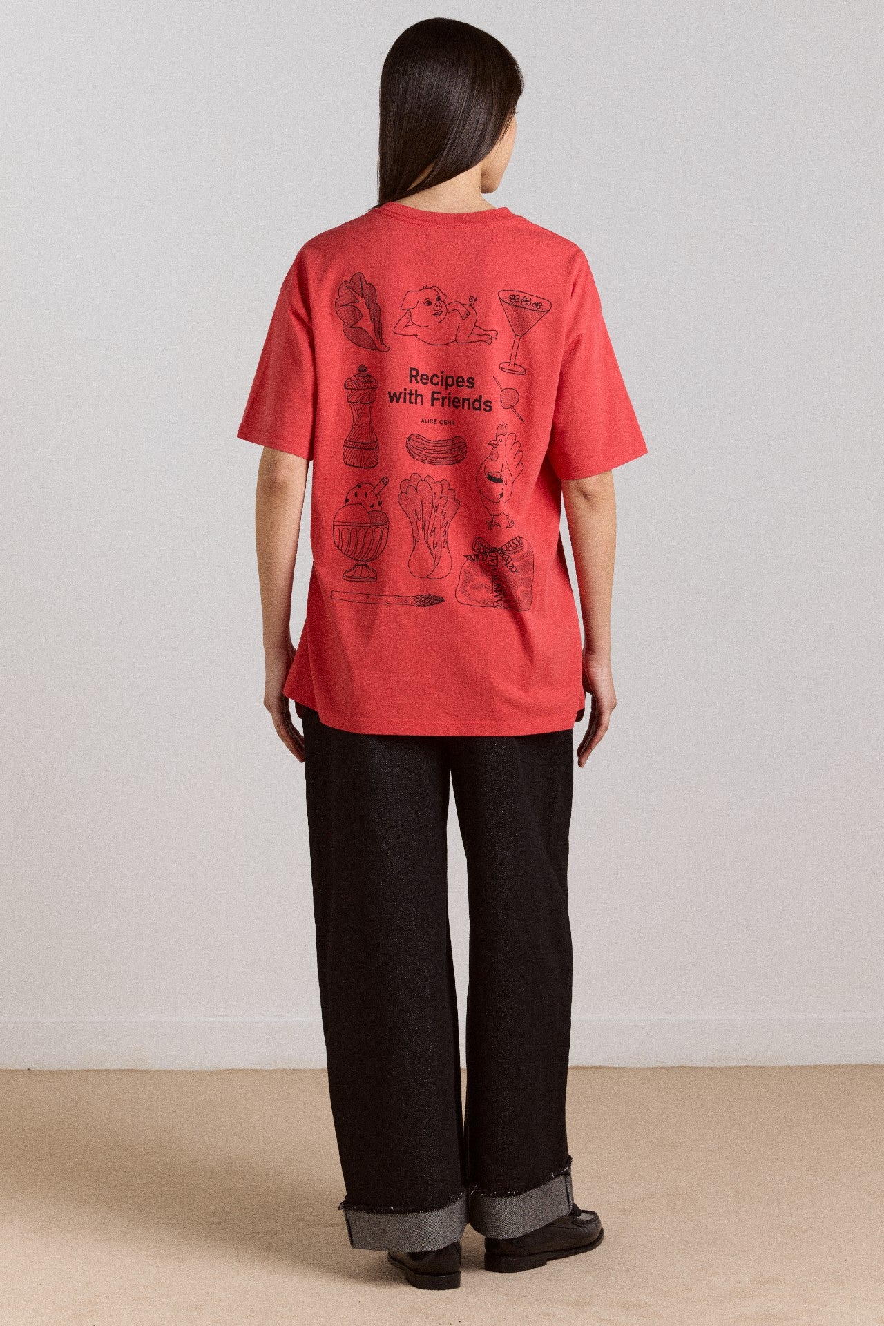 Damson Madder recipe with friends graphic tee - red