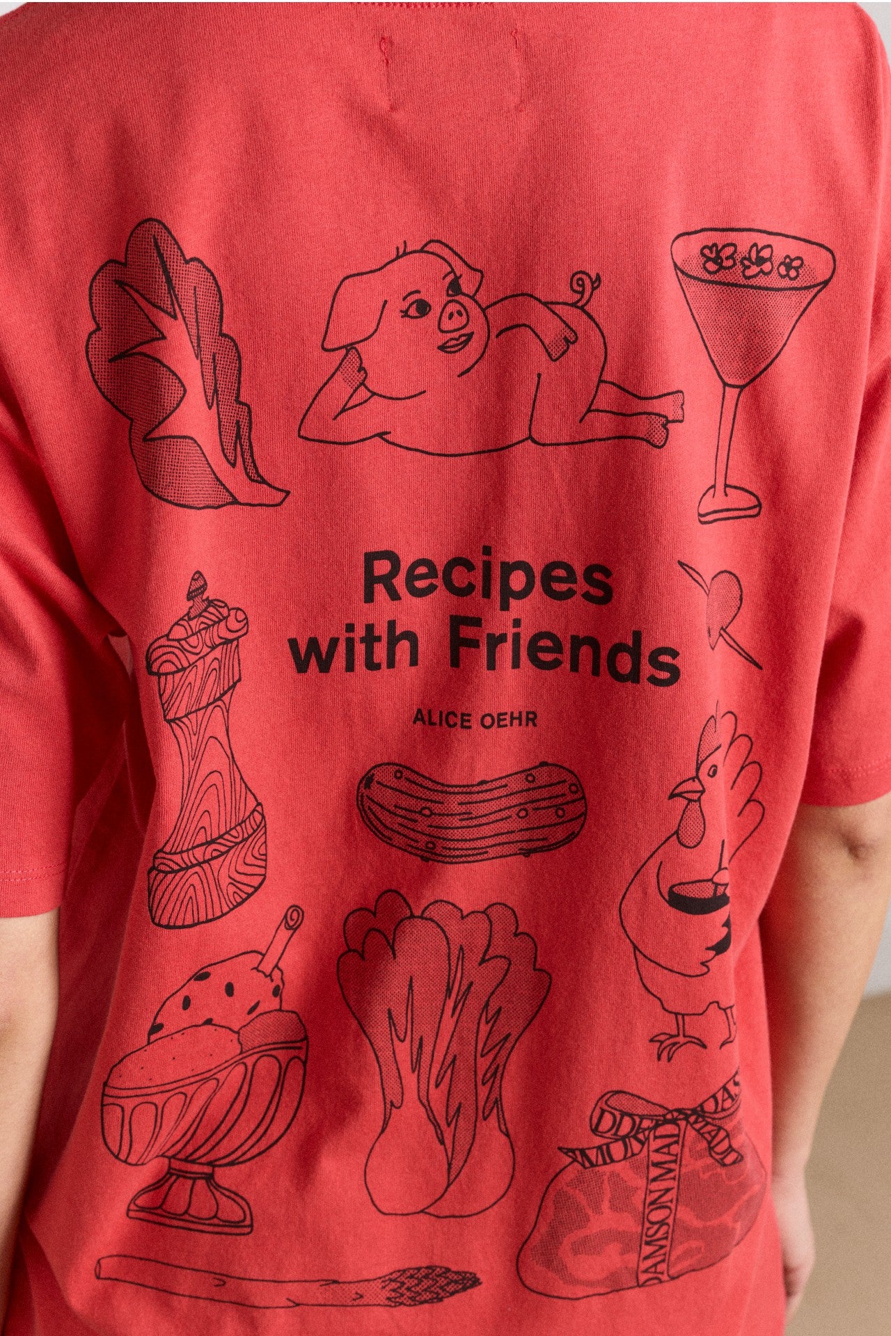 Damson Madder recipe with friends graphic tee - red