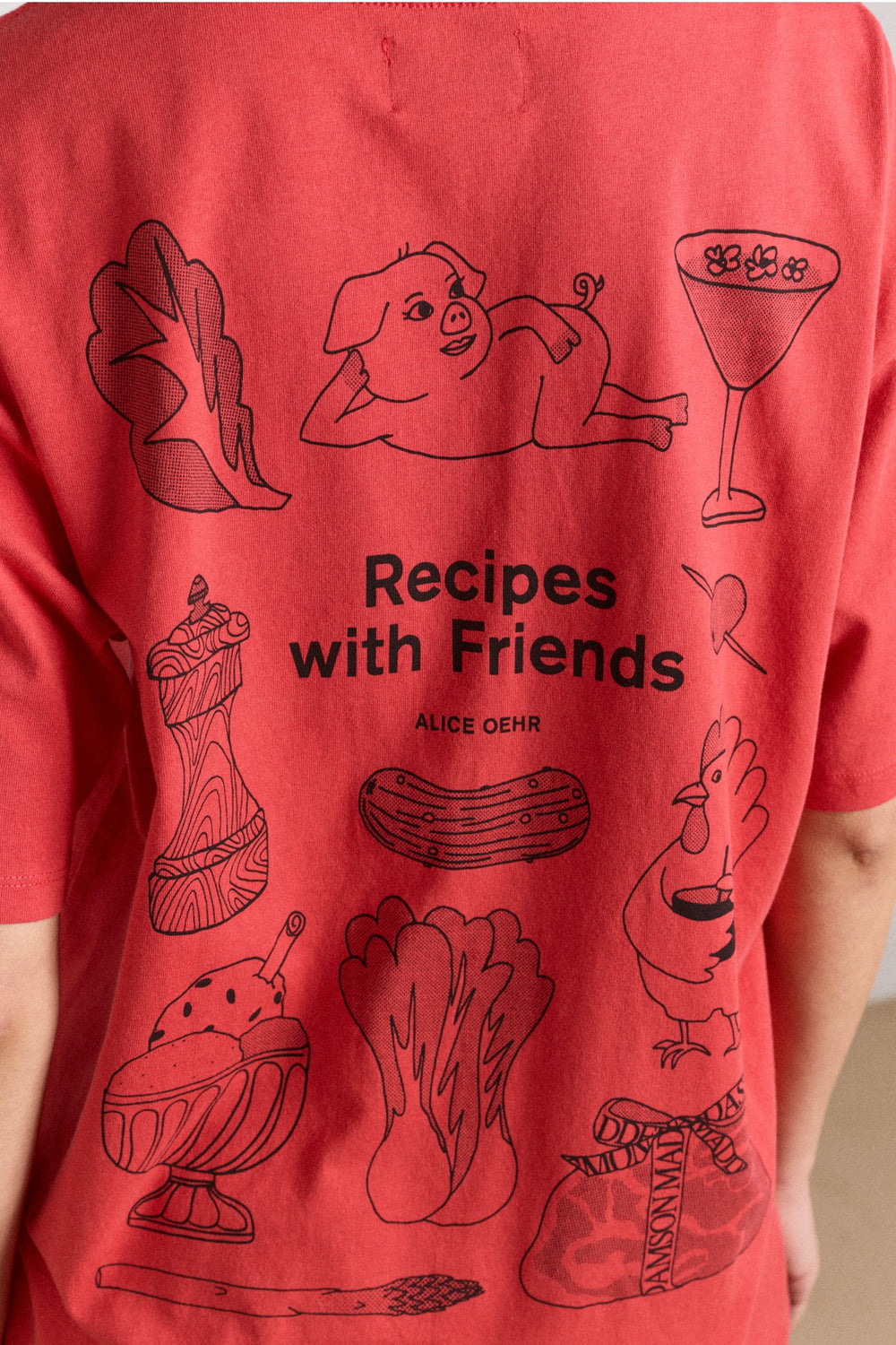 Damson Madder recipe with friends graphic tee - red