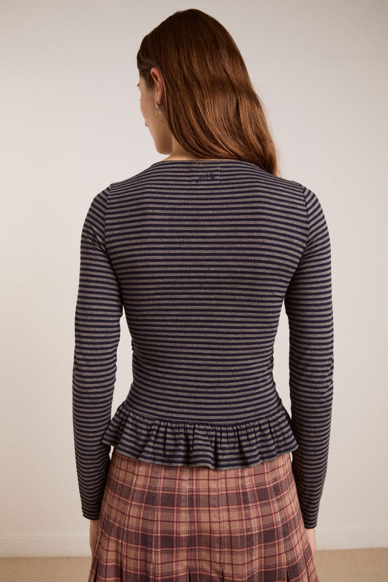 Damson Madder peggy smocked cardi - blue stripe