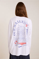 Damson Madder damson deli ls tee - white