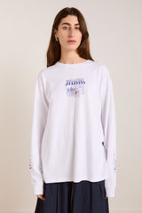 Damson Madder damson deli ls tee - white