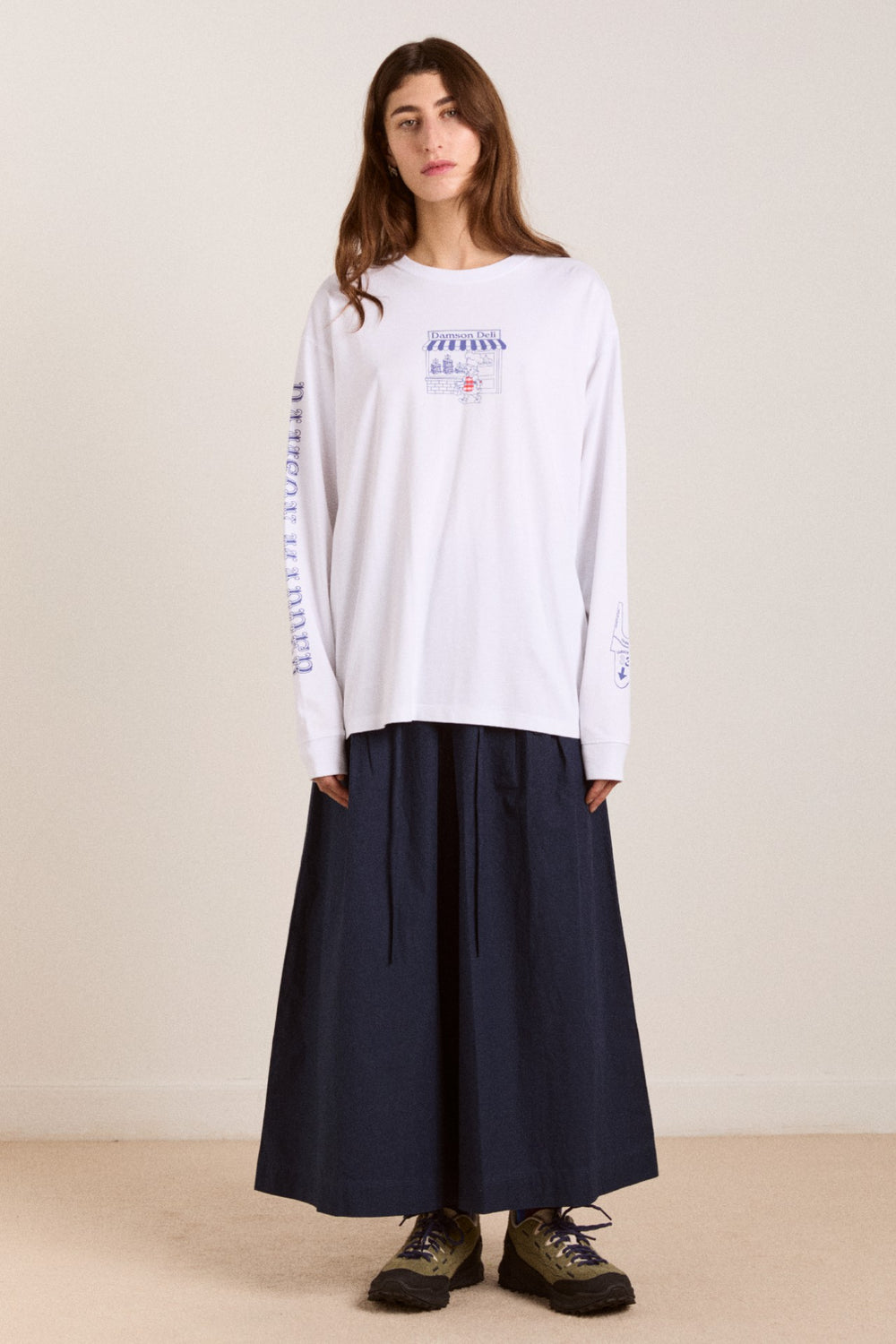 Damson Madder damson deli ls tee - white