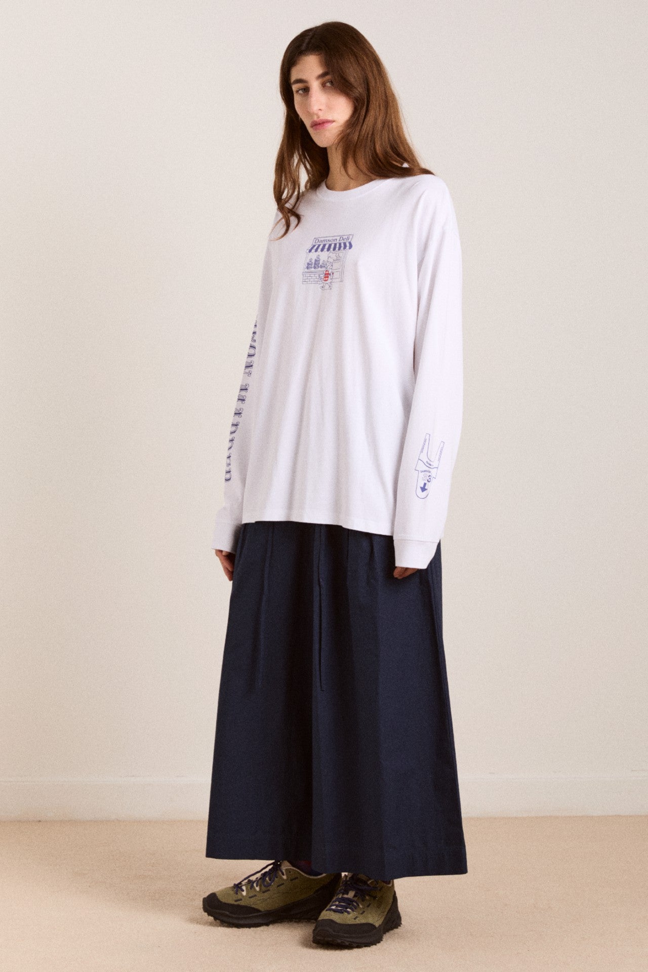 Damson Madder damson deli ls tee - white