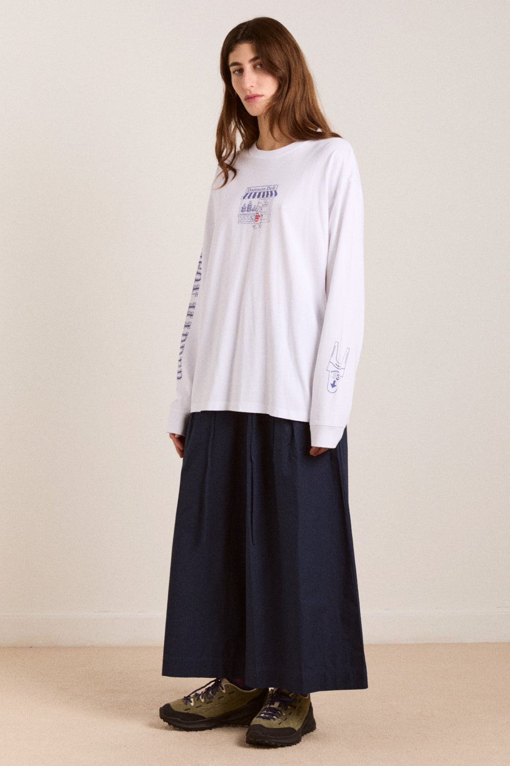 Damson Madder damson deli ls tee - white