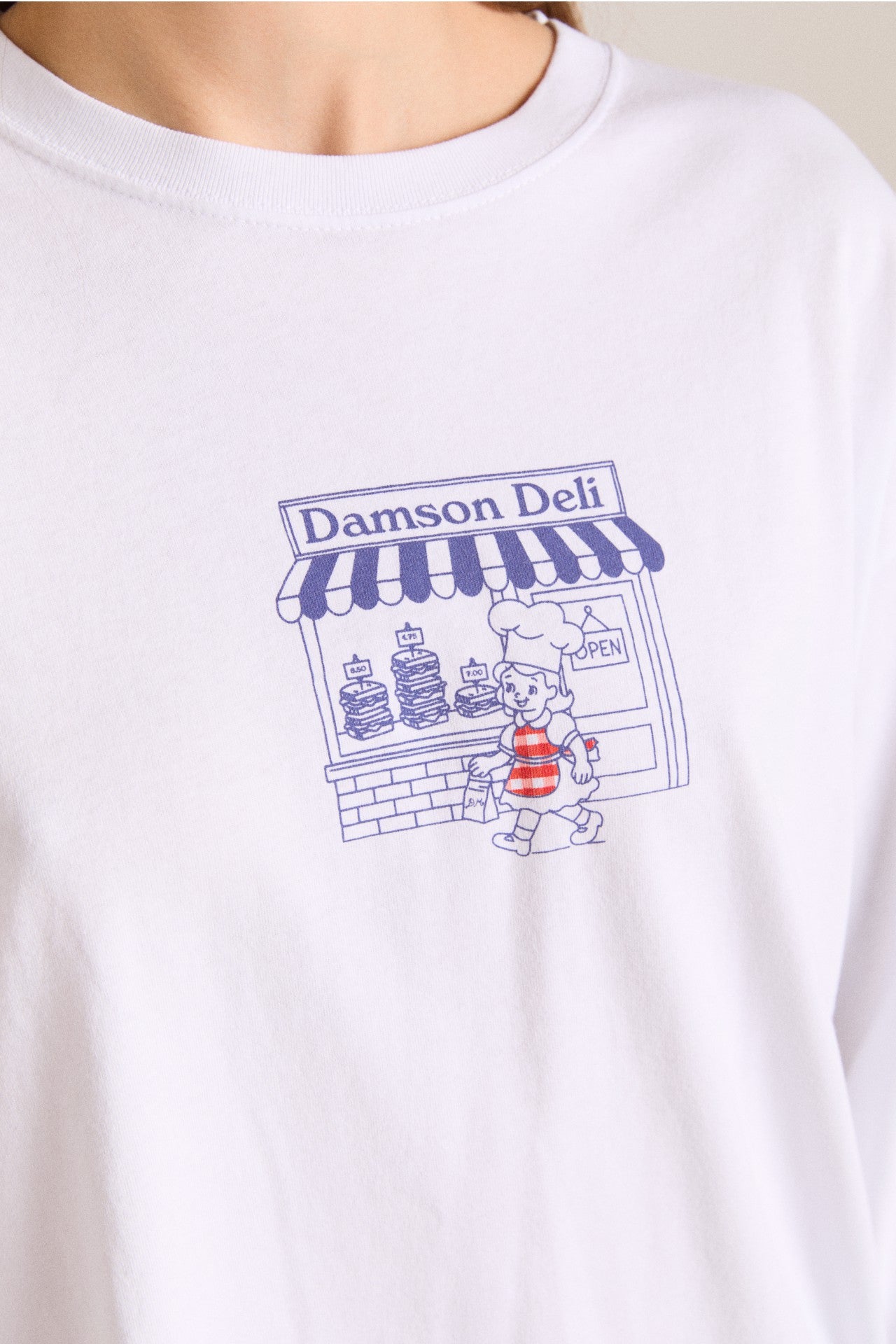 Damson Madder damson deli ls tee - white