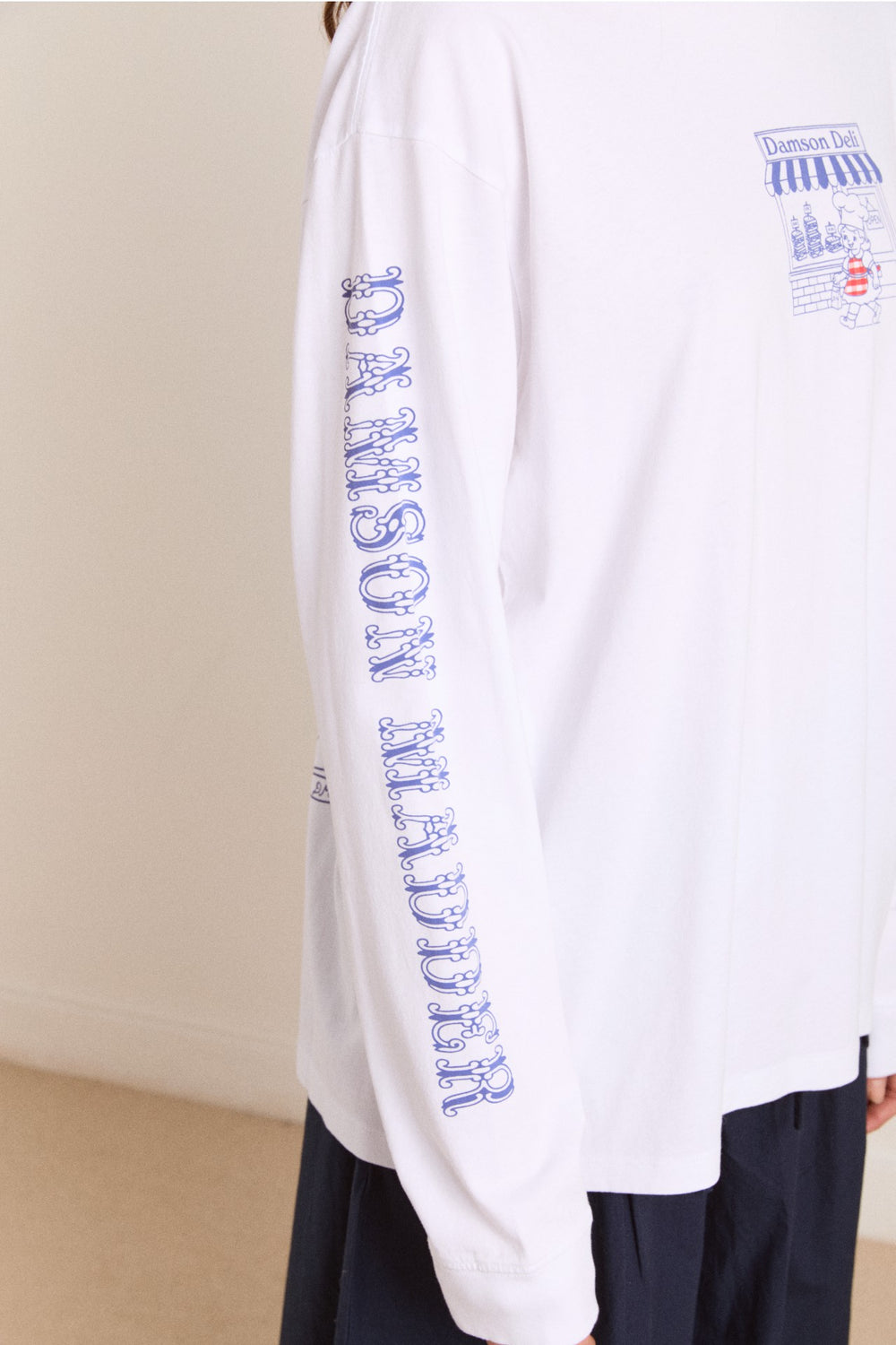 Damson Madder damson deli ls tee - white
