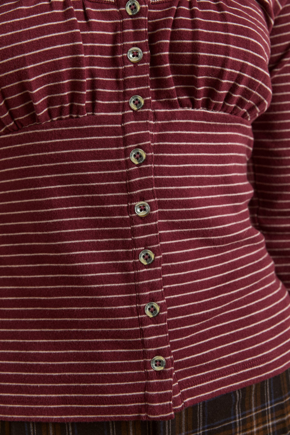 Damson Madder darma ls top - burg stripe