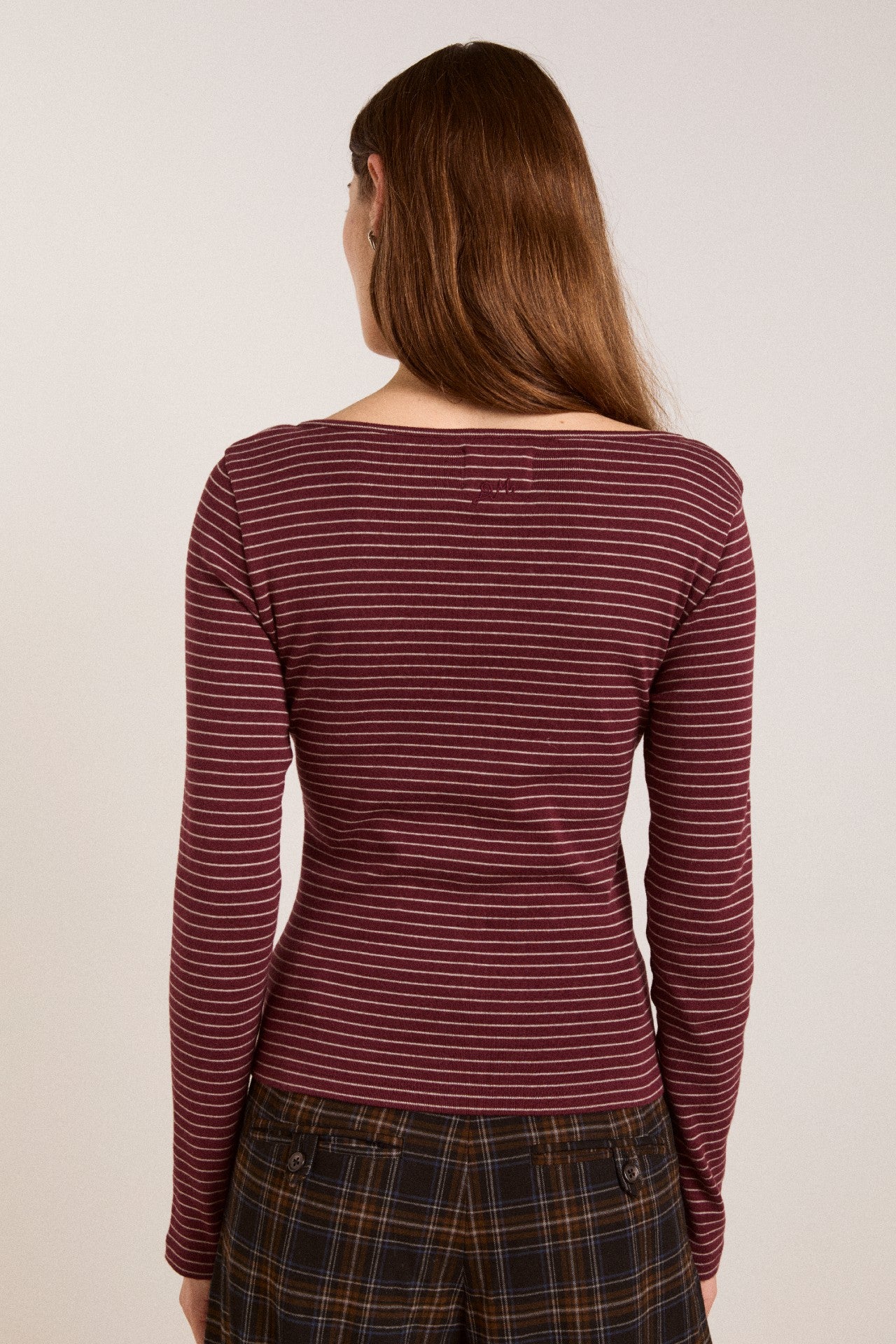 Damson Madder darma ls top - burg stripe