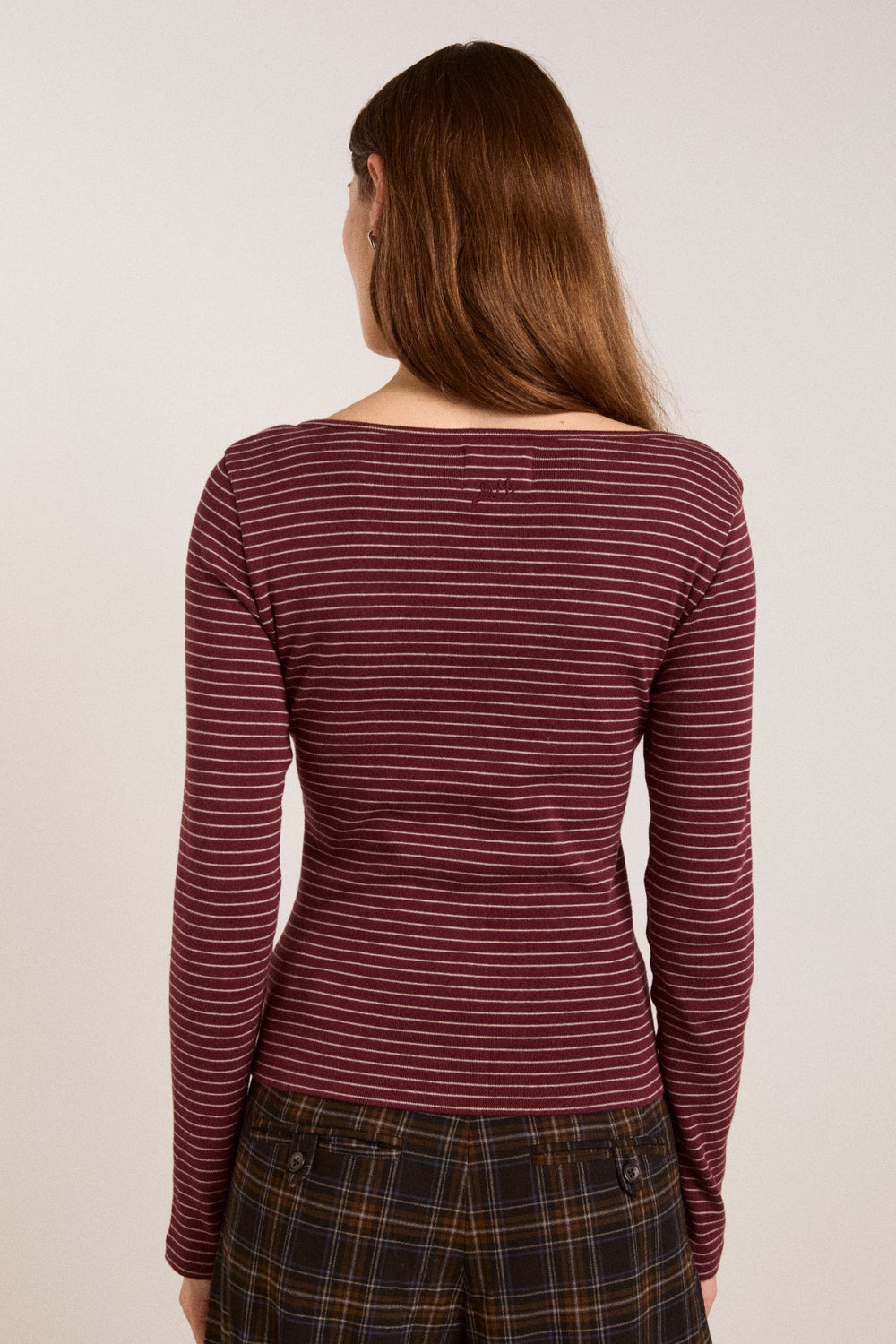 Damson Madder darma ls top - burg stripe